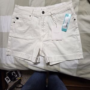 KanCan Women's White High Waist Shorts